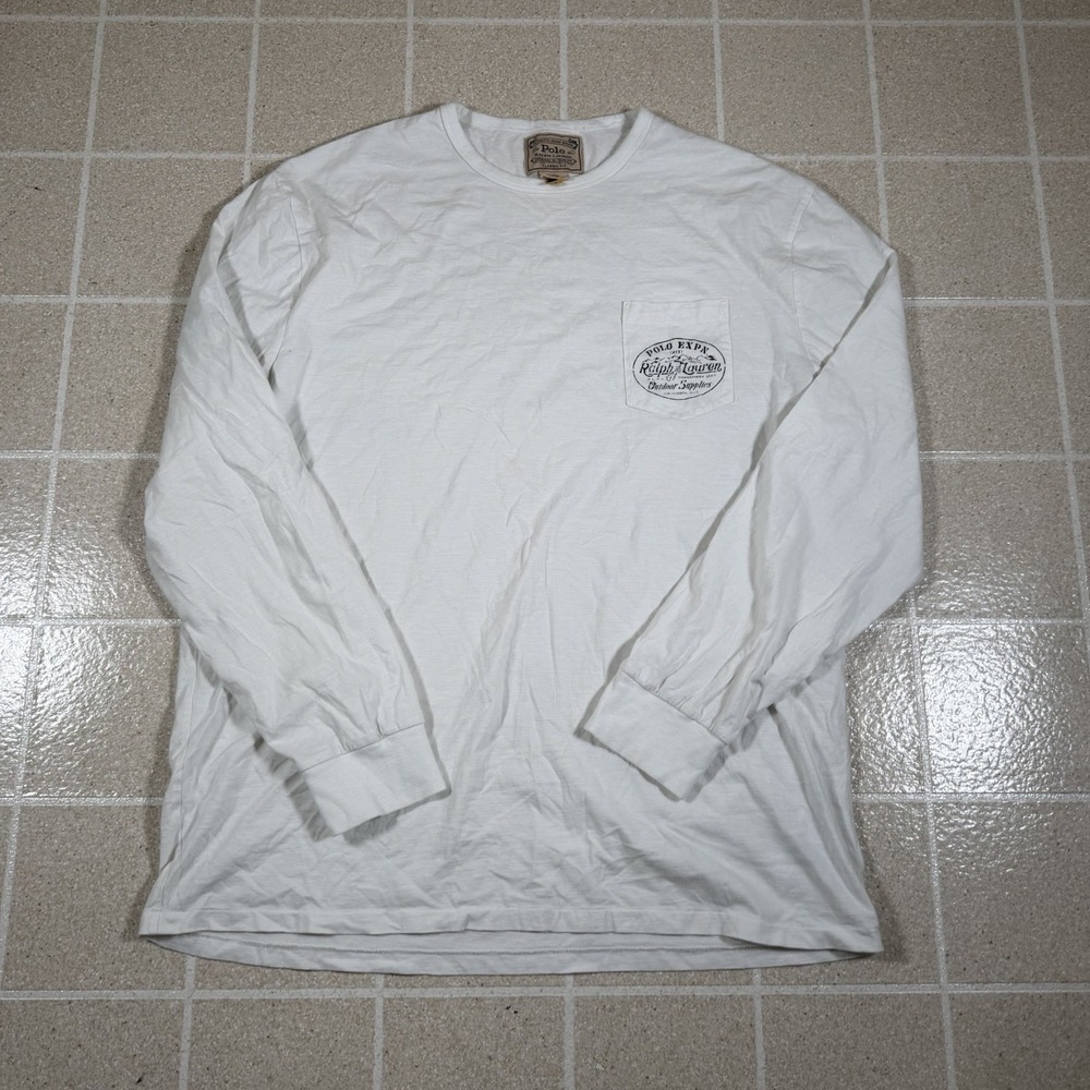 Polo Ralph Lauren Long Sleeve T Shirt Polo Expansion Outdoor Supplies Sz XL - Picture 3 of 7